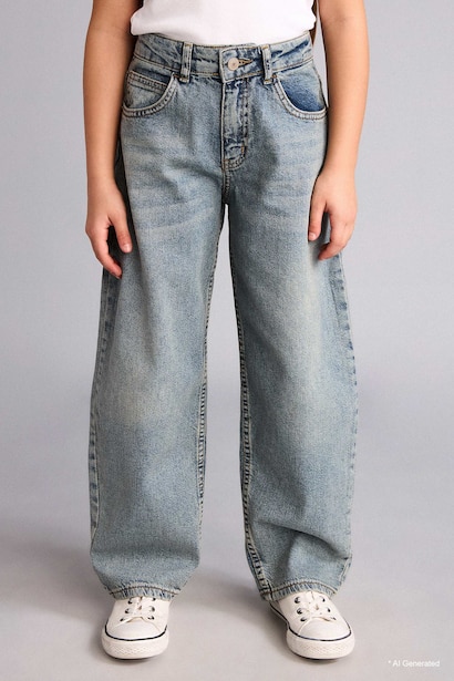 Baggy Fit Jean Kız Çocuk
