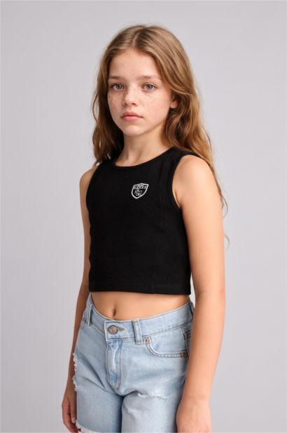 Girl Slogan Pique Tank Top