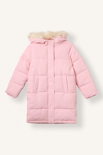 Kürklü Kapüşonlu Parka Kız Çocuk