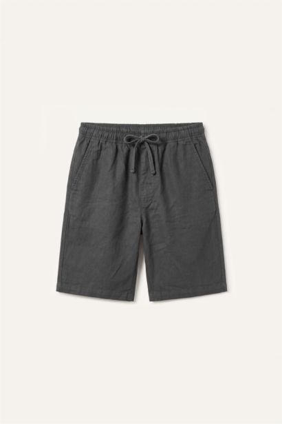 Relax Fit Elastic Tie Waist Shorts
