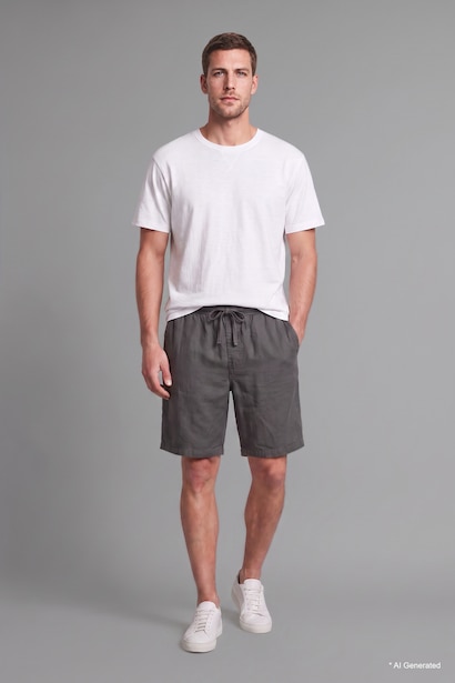 Relax Fit Elastic Tie Waist Shorts