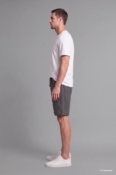 Relax Fit Elastic Tie Waist Shorts