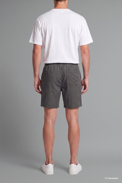 Relax Fit Elastic Tie Waist Shorts
