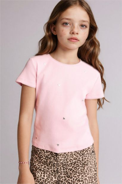 Kalpli Fitilli Kaşkorse Tişört Kız Çocuk