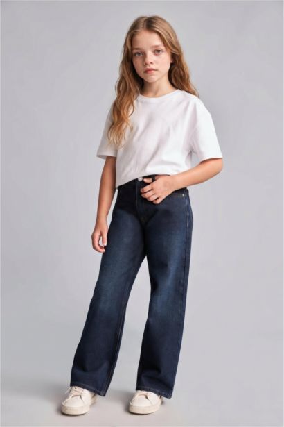 Straight Fit Jean Pantolon Kız Çocuk