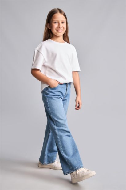 Straight Fit Jean Pantolon Kız Çocuk