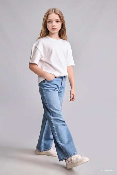 Straight Fit Jean Kız Çocuk