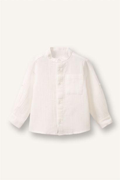 Regular Fit Muslin Long Sleeve Shirt