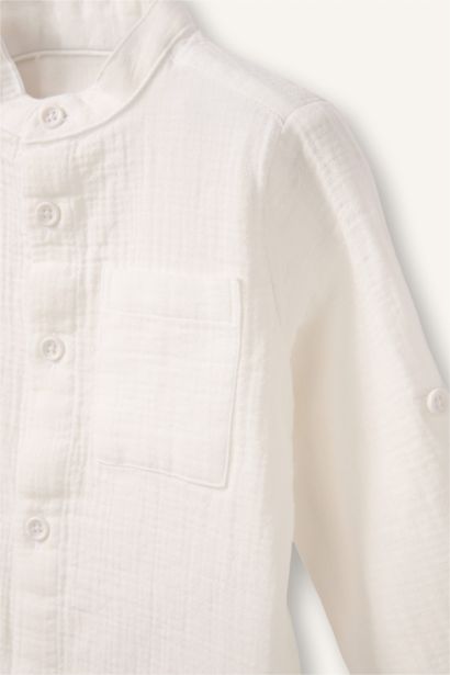 Regular Fit Muslin Long Sleeve Shirt