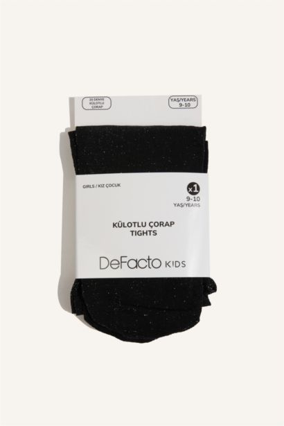 Simli Parıltılı Külotlu Çorap Kız Çocuk