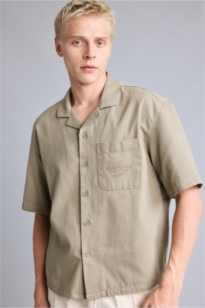 Boxy Fit Cotton Short Sleeve Shirt