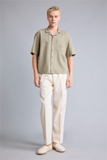 Boxy Fit Cotton Short Sleeve Shirt