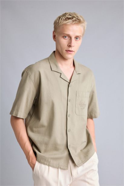 Boxy Fit Cotton Short Sleeve Shirt
