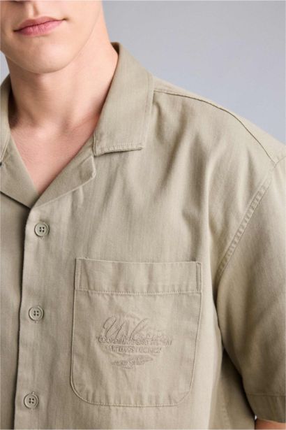 Boxy Fit Cotton Short Sleeve Shirt