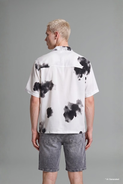 Boxy Fit Viscose Short Sleeve Shirt
