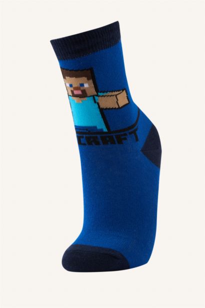 Minecraft Pamuklu 2'Li Çorap Erkek Çocuk