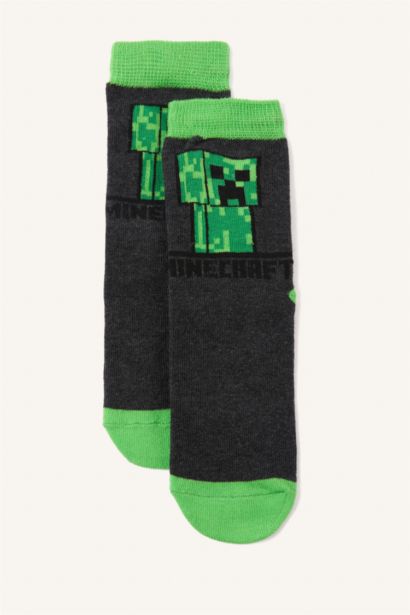 Minecraft Pamuklu 2'Li Çorap Erkek Çocuk