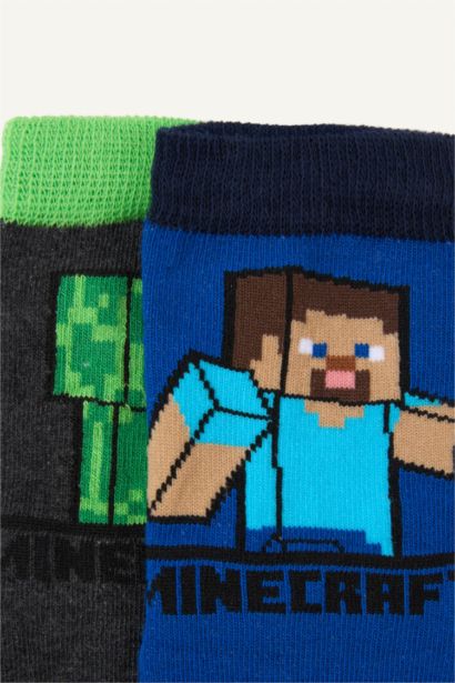 Minecraft Pamuklu 2'Li Çorap Erkek Çocuk