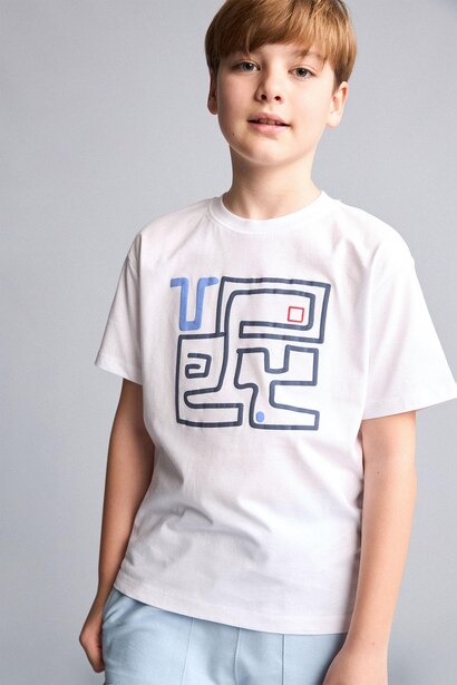 Boy Regular Fit Crew Neck Printed Short Sleeve T-Shirt