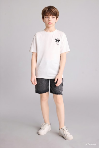 Boy Regular Fit Crew Neck Printed Short Sleeve T-Shirt