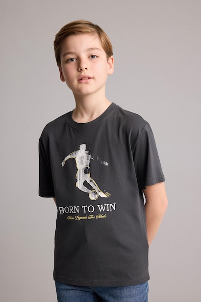 Boy New Regular Fit Crew Neck Printed T-Shirt