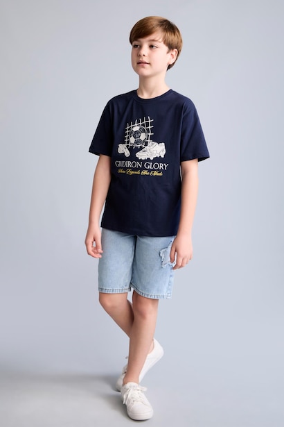 Boy New Regular Fit Crew Neck Printed T-Shirt