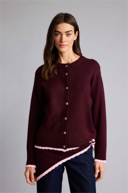 Regular Fit Crew Neck Knitwear Cardigan