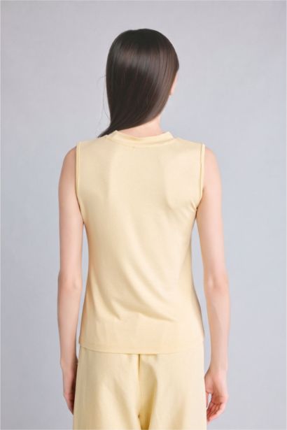 Slim Fit Half Turtleneck Short Sleeve Tunic