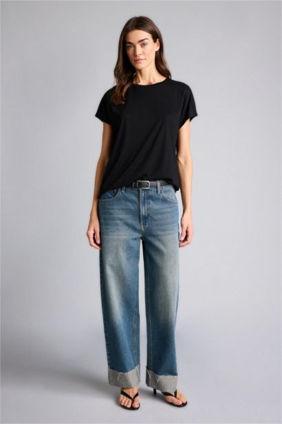 Bisiklet Yaka Basıc Düz Kısa Kollu Tişört