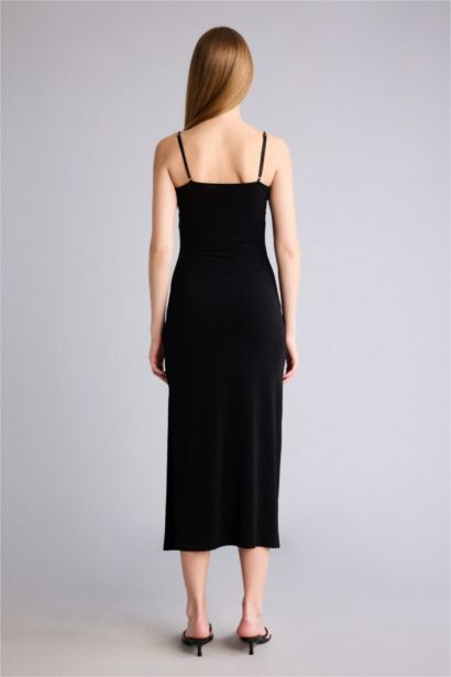 Bodycon Vücudu Saran Maxi Elbise