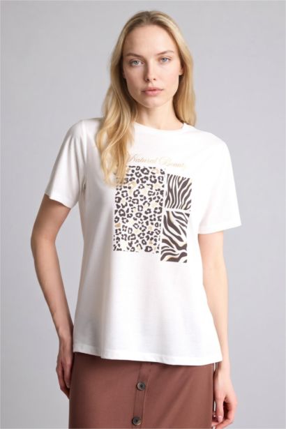 Regular Fit Leopar Baskılı Tişört