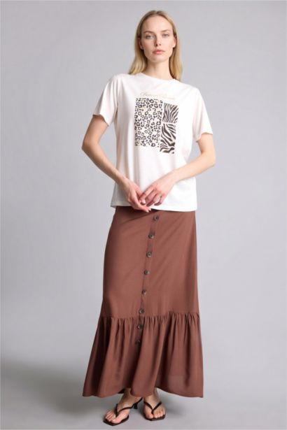 Regular Fit Leopar Baskılı Tişört