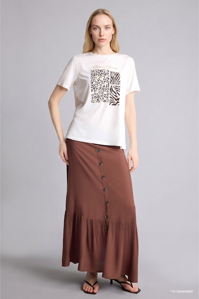 Regular Fit Crew Neck Animal Short Sleeve T-Shirt