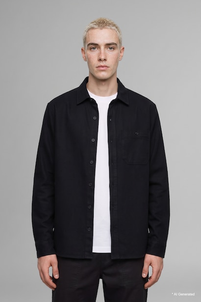 Regular Fit Woven Long Sleeve Shirt