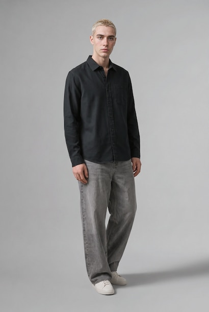 Regular Fit Woven Long Sleeve Shirt