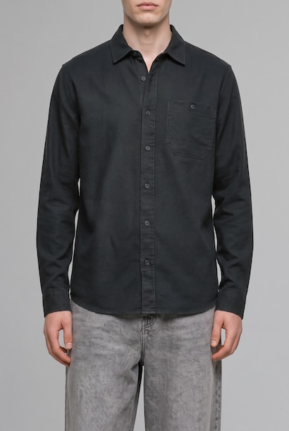 Regular Fit Woven Long Sleeve Shirt