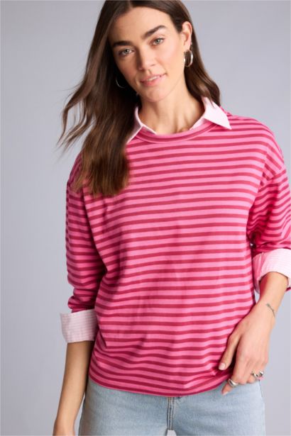Çizgili Uzun Kollu Tişört