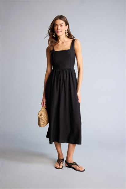 Askılı Midi Elbise