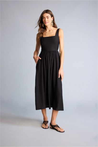 Askılı Midi Elbise