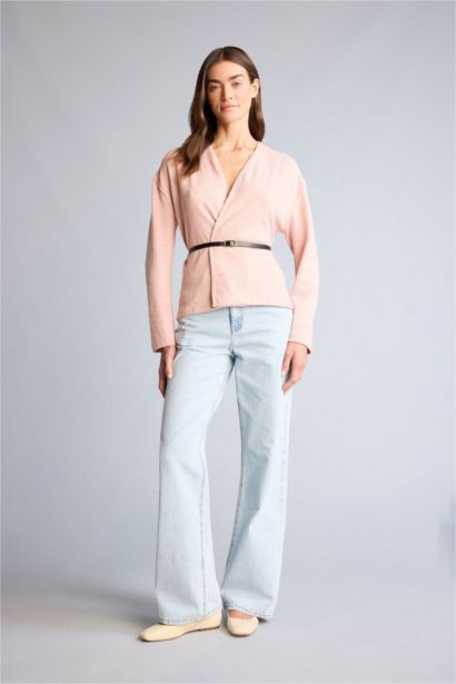 Wrap Yaka Kemerli Hırka