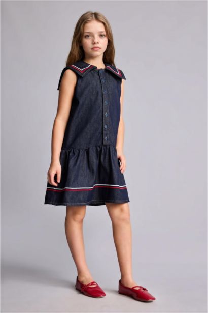 Girl Navy Denim Dress