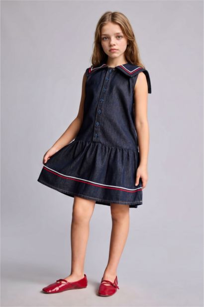 Girl Navy Denim Dress