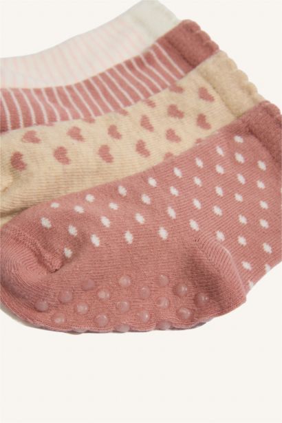 5'li Pamuklu Uzun Çorap Kız Bebek