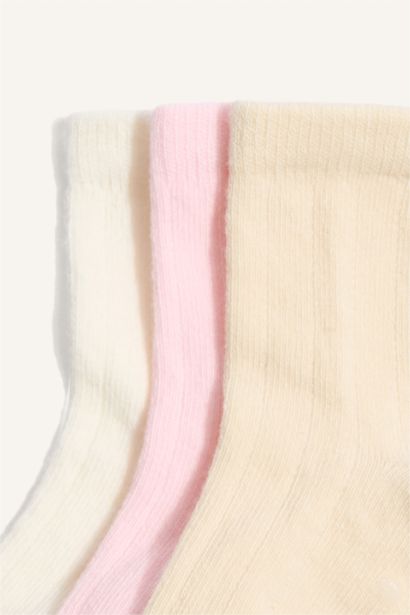 Pamuklu 3'Lü Çorap Kız Bebek