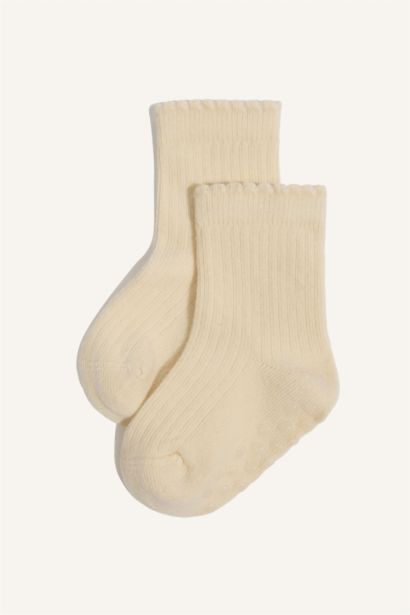 5'li Pamuklu Uzun Çorap Kız Bebek