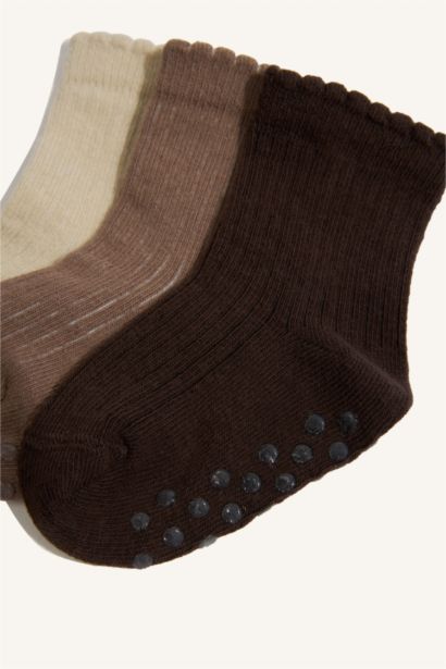 5'li Pamuklu Uzun Çorap Kız Bebek