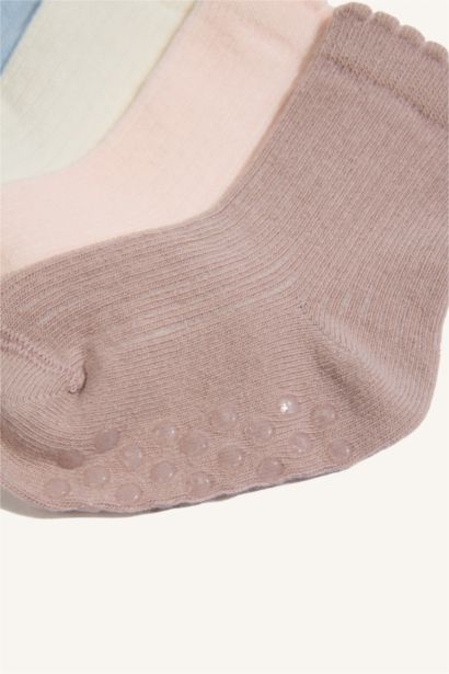 5'li Pamuklu Uzun Çorap Kız Bebek