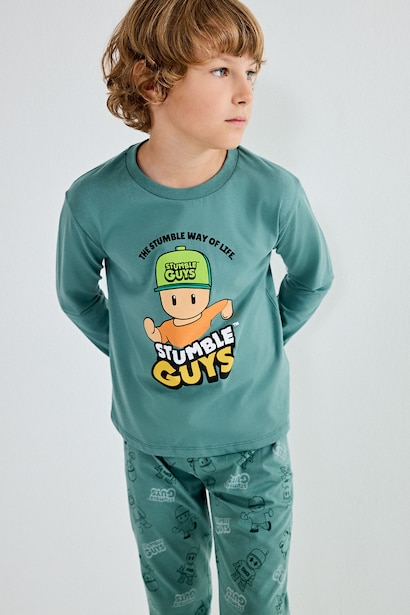 2'li Stumble Guys Baskılı Pijama Takımı
