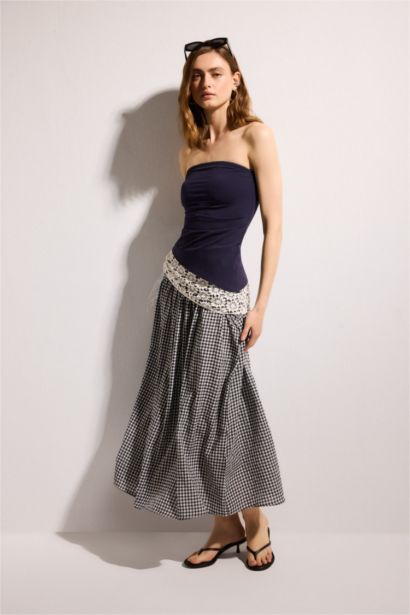 A Kesim Pötikareli Maxi Etek