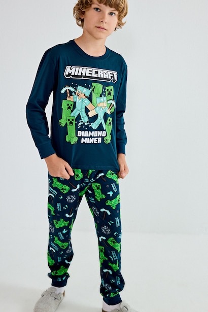 2'li Pijama Takımı Minecraft Baskılı Erkek Çocuk